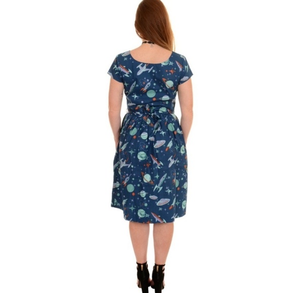 Retro Vintage Atomic Space Rocket Dress - Picture 2 of 4